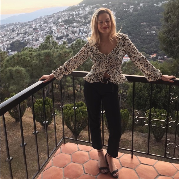 nasty gal button up long sleeve crop top blouse - Picture 2 of 2